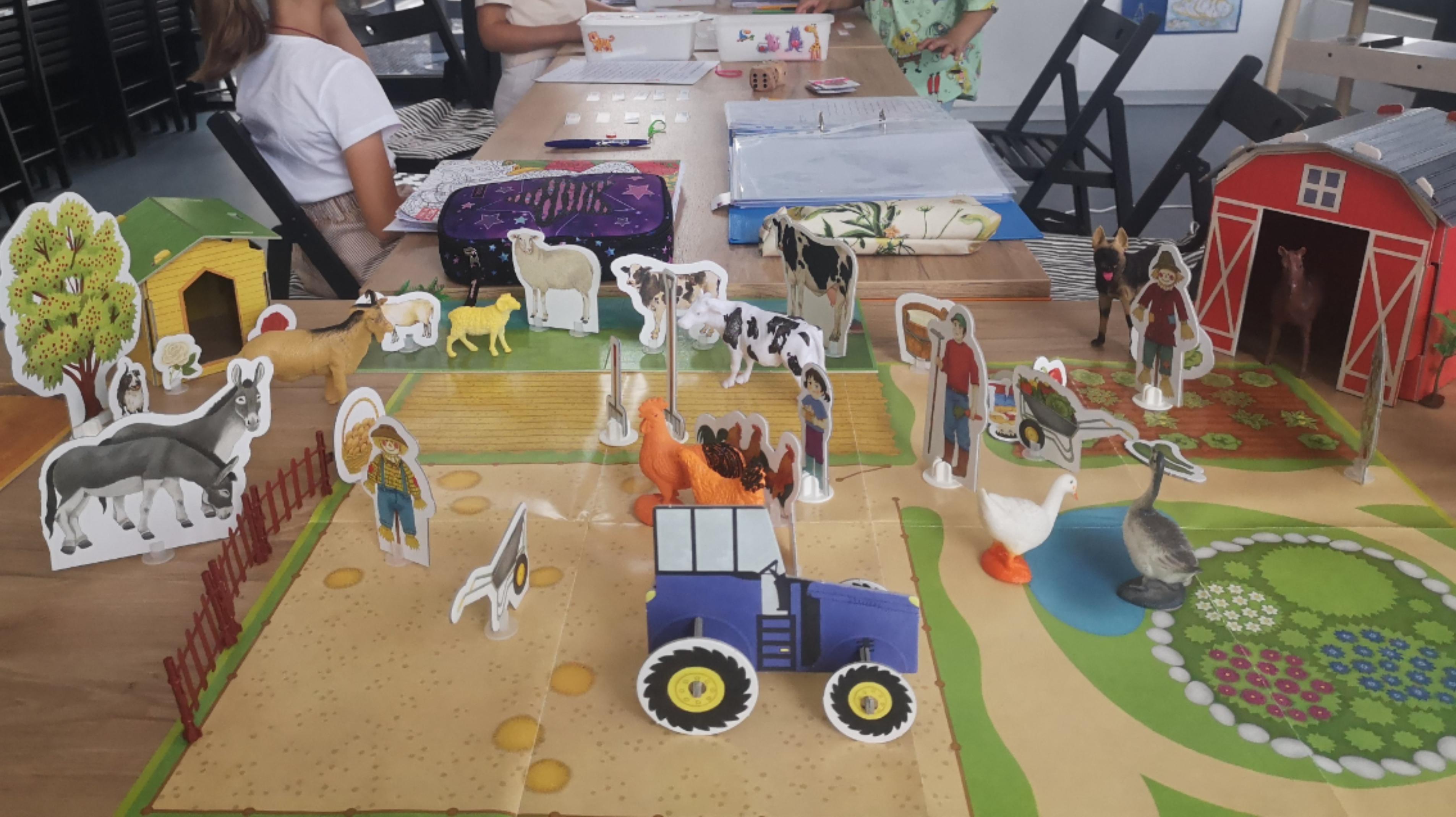 Interactive English learning with farm activities